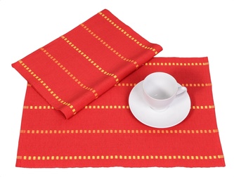 Forbyt, Dekorační prostírání, Viktoria kostičky, červené 33 x 45 cm