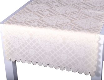 Forbyt, Ubrus s nešpínivou úpravou, Protiskluzový Kvítí, smetanová 35 x 85 cm