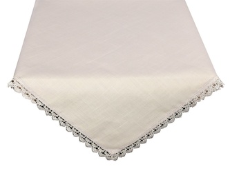 Ubrus celoroční, Dorka s krajkou, béžový 120 x 140cm
