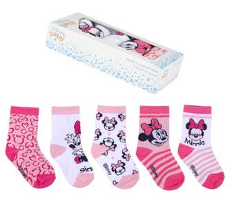 SADA 5 KS PONOŽKY MINNIE BABY - velikost 19-20