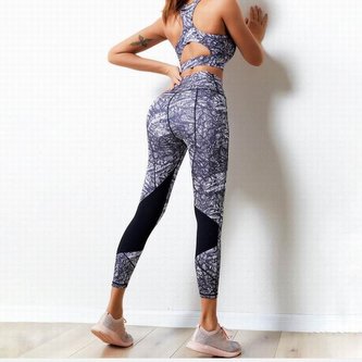 Sportovní set 3/4 se vzorem, šedá M