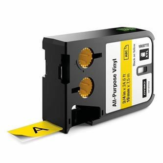 Dymo XTL 1868772, 19mm x 7m, černý tisk/žlutý podklad, originální páska