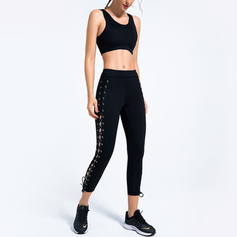 Sportovní set 3/4 se šněrovacím designem, černá M