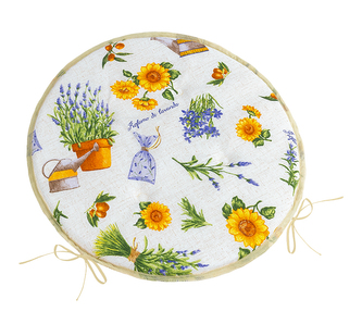 Sedák EMA kulatý hladký - Levandule fialová, žlutá - průměr 40 cm