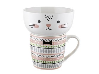 PORCELÁNOVÝ SET SALÁTOVÁ MISKA + HRNÍČEK LUNA N