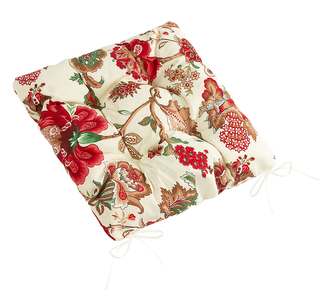 Sedák EMA prošívaný - Květ červená - 40x40 cm prošívaný