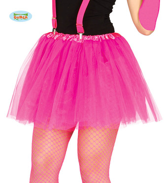 Dámská tylová sukně Tutu růžová neon 40 cm