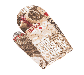 Kuchyňská chňapka - Káva hnědá, červená - 28x18 cm