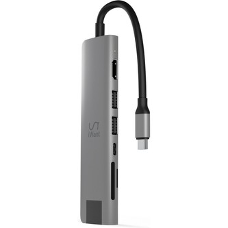 iWant Type-C Hub 7v1 Multimedia, vesmírně šedý iWant Type-C Hub 7v1 Multimedia, vesmírně šedý