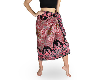 Sarong - Pareo PAISLEY, červeno-černý