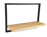 Dřevěná nástěnná police s kovovým rámem Mileson 35 x 53 cm