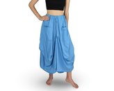 Sukně dlouhá YANI s kapsami, jednobarevná, modrá žíhaná