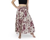 Sukně ARGO, červené květy, přírodní