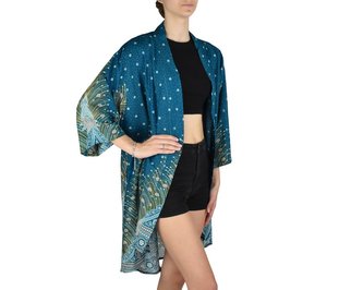 Kardigan MALI, petrolejový, Paví pera