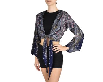 Bolerko SAURA, modrá, paví pera