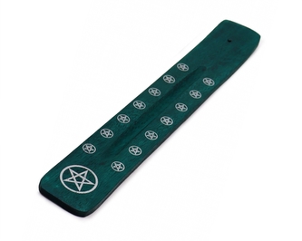 Stojan na vonné tyčinky lyže Pentagram - zelený