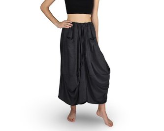 Sukně dlouhá YANI s kapsami, jednobarevná, šedá