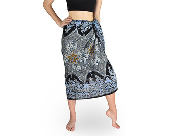 Sarong - Pareo PAISLEY, modro-šedý