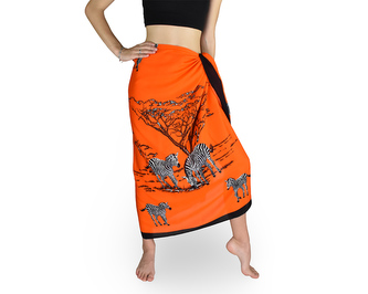 Sarong - Pareo ANIMAL, zebra, oranžový Sarong - Pareo ANIMAL, zebra, oranžový