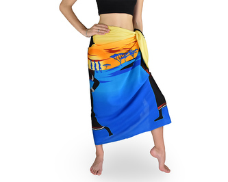 Sarong - Pareo AFRIKA, modrý