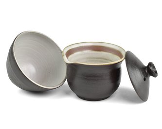Keramický Gaiwan s miskou černý cca 0,2 l