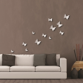 Crearreda Nástěnná 3D dekorace SD White Butterflies 24001 Bílí motýli