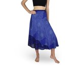 Zavinovací sukně NORIO, modrá, modré květy