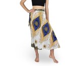 Zavinovací sukně NORIO, bílá, modrá oka