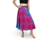 Zavinovací sukně NORIO, růžová, světle modré květy