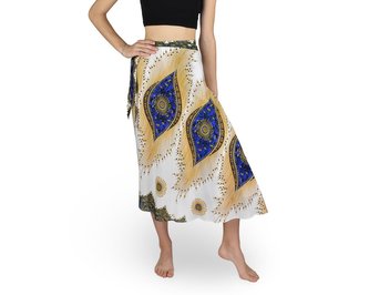 Zavinovací sukně NORIO, bílá, modrá oka, II. jakost