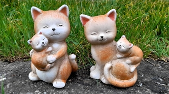 Kočka s kotětem keramická velká