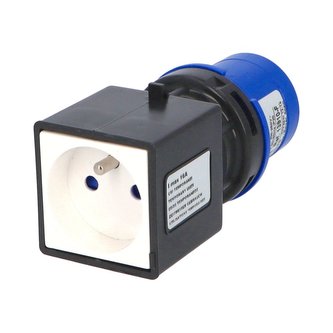 Adaptér 13910-F IP20/230V/16A - vidlice CEE / zásuvka s kolíkem