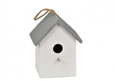 Ptačí budka na zavěšení bílá 20x16x13,5 cm