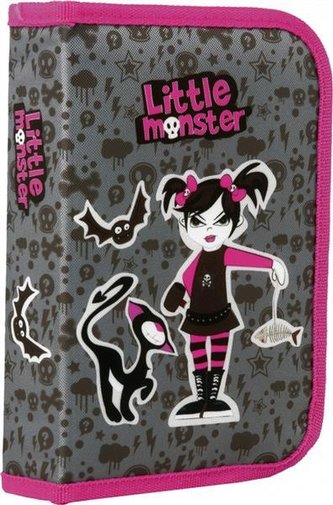 Piórnik Little Monster bez wyposażenia pojedynczy 2 klapki