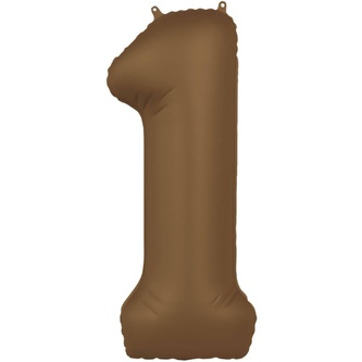 Foliová číslice - saténově hnědá 1 - 86 cm