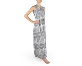 Dámské dlouhé šaty Amelia, bílé, tmavě modré mandaly