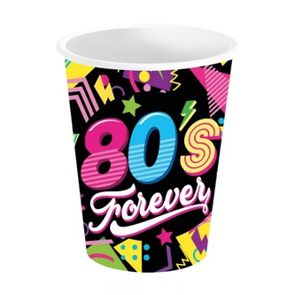 Papírové party kelímky - Disco 80s - 240 ml, 6 ks