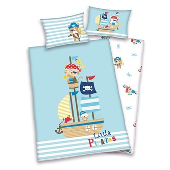 HERDING Povlečení do postýlky Malý Piráti  Bavlna, 100/135, 40/60 cm