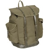 Batoh horský BW 30L polstrované popruhy + kožené řemínky ZELENÝ