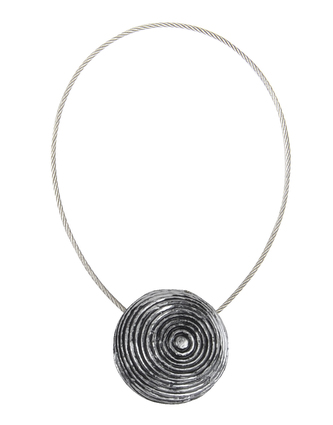 Dekorační ozdobná spona na závěsy s magnetem CATIA, stříbrná, O 4 cm Mybesthome