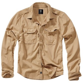 Košile styl VINTAGE dlouhý rukáv CAMEL PÍSKOVÁ vel.XL
