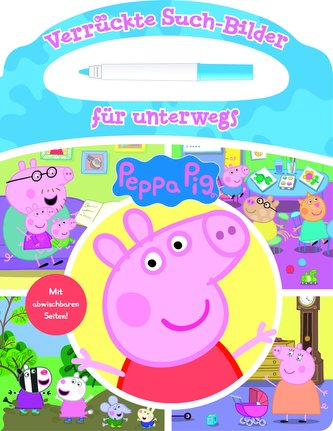 Peppa Pig - Verrückte Such-Bilder für unterwegs - Wimmelbuch - Pappbilderbuch mit Stift und abwischbaren Seiten ab 3 Jahren - Pe