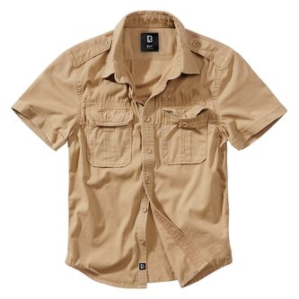 Košile styl VINTAGE krátký rukáv CAMEL PÍSKOVÁ vel.XL