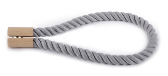 Dekorační ozdobná proplétaná šňůra na závěsy s magnetem NATURA, šedá 46 cm Mybesthome