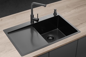 Nerezový dřez s odkapem NANO coat TITANIA pravý DNN1045dsr