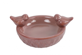 Keramické pítko pro ptáky Jorinda S rosa 19,5x19,5x10 cm