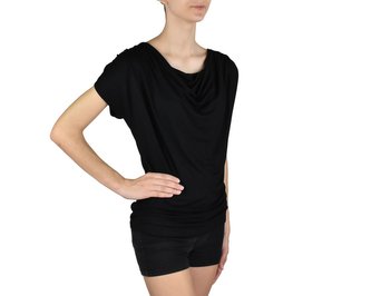 Dámská halenka REN s nařaseným výstřihem, černá