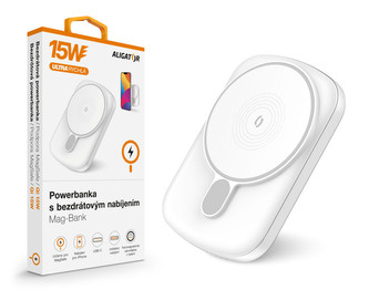 Power bank Aligator Magsafe s USB-C 5000 mAh, bílá