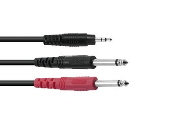 Kabel 3,5 Jack / 2x Jack ECO, délka 1,5m, černý