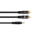 Kabel Jack 3,5 mm/2xRCA, černý, 1m